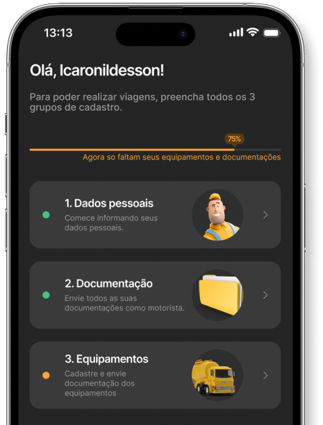 Imagem da tela cadastral do App da Nix